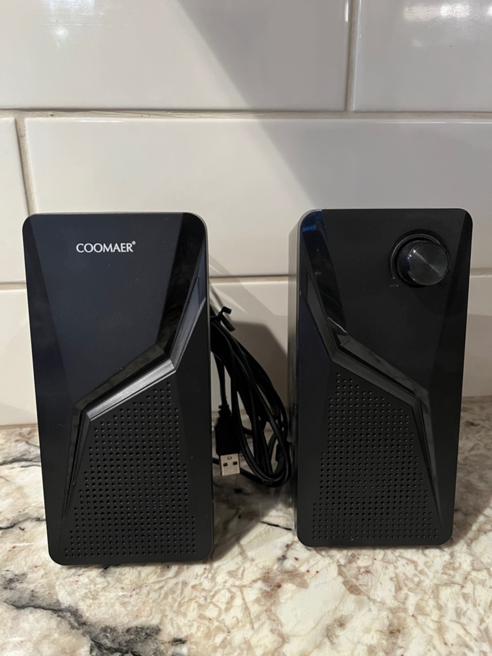 Black USB Computer Speakers - Compact Home Office Audio
